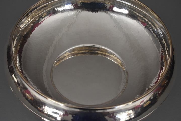 BREATHTAKING SIGNED CHRISTIAN DIOR HAMMERED SILVERPLATE CENTERPIECE BOWL