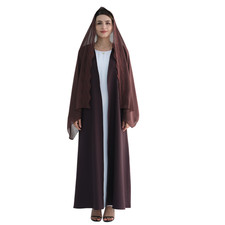 Dubai Women Open Kaftan Cardigan Long Dress Kimono Abaya Muslim Headscarf Islam