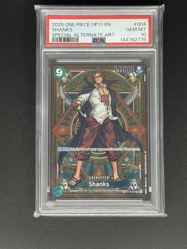 2025 ONE PIECE OP11 A FIST OF DIVINE SPEED - SHANKS SP ALT ART ST16-004 - PSA 10
