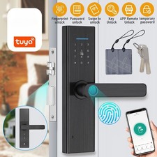 7-in-1 Smart Door Lock Alexa Bluetooth Electronic Keyless Fingerprint Lock US