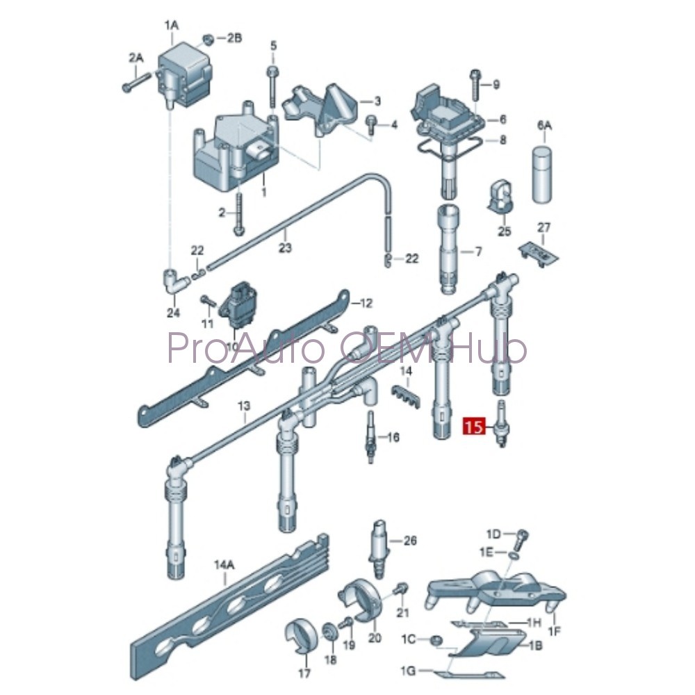 101905617C 2008-2010 For VW JETTA 1K2 2.5 5Pcs OEM BOSCH Spark plug kit assembly