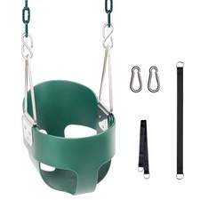KINSPORY Toddler Swing, Full Bucket Baby Swing Seat Iron Chains Green