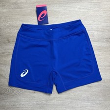Asics 4 Inch Volleyball Athletic Shorts Blue 2054A020 Girls Size Large NWT