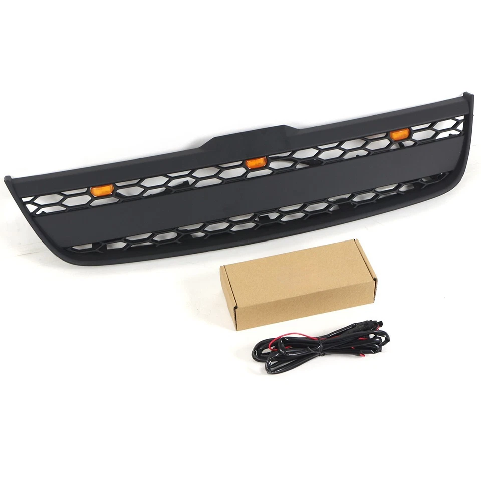 Rejilla delantera negra para Ford Transit Connect 2010 2011 2012 2013 con luz LED Foto 2 de 4