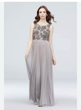 David’s Beaded Bodice Accordion Pleated Dress by viola chan