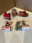 Lot of 6 Vintage Coca Cola Christmas Ornaments
