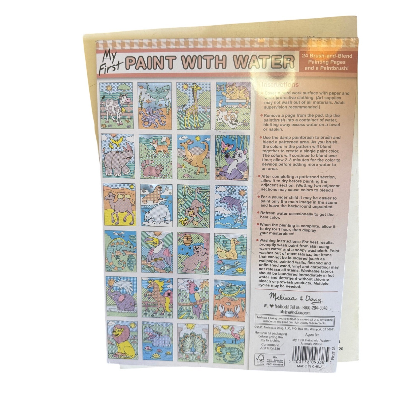 Melissa & Doug My First Paint With Water Animals Activity Book