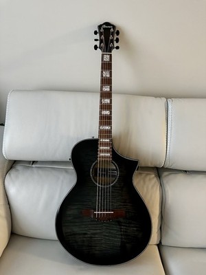 Ibanez AEWC400 Acoustic-Electric Guitar - Transparent Charcoal Burst + Gator Bag