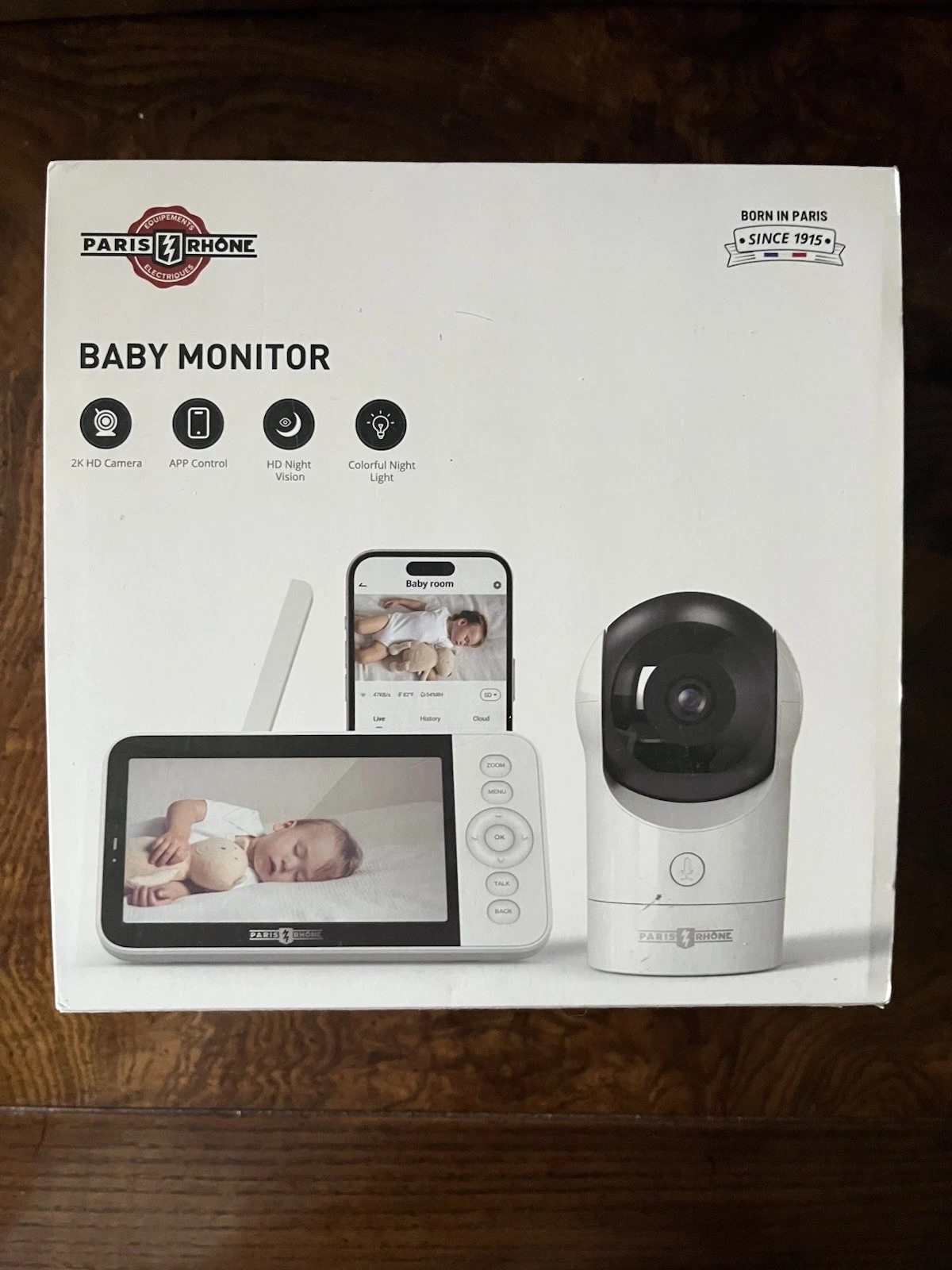PARIS RHONE Video Baby Monitor, 2K UHD WiFi Camera 5” Smart Baby Monitor