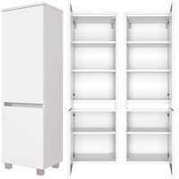 Badezimmer Midischrank Weiß Badschrank Seitenschrank 40Cm 2 TüRen GäSte-Bad Wc