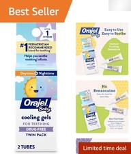 Gentle Drug-Free Cooling Gels for Teething - Pediatrician Approved, 2 x 0.18oz
