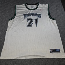 Vintage Reebok NBA Minnesota Timberwolves Kevin Garnett #21 White Jersey 2XL