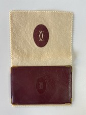 CARTIER PARIS Portacarte Vintage in pelle bordeaux con Scatola