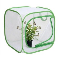 Insect Butterfly Habitat Cage, Portable Pop-Up Terrarium with Mesh Sides, B...