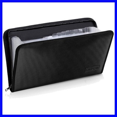 Secure 13-Pocket Fireproof Folder for Important Documents - A5 Storage Solution