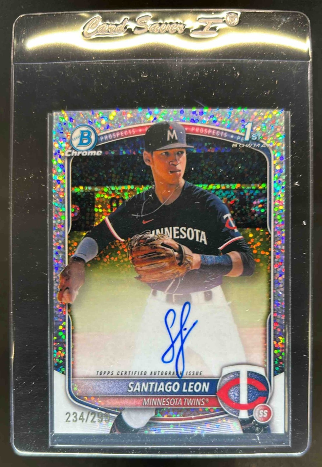 2025 Bowman Chrome Santiago Leon Auto Speckle Refractor 1st #234/299