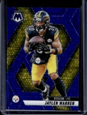 2025 Panini Mosaic Jaylen Warren No Huddle Blue Prizm #/99 Steelers