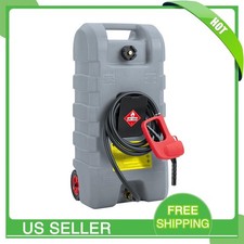 60L Portable Fuel Tank, Fuel Transfer Tank, Portable Gasoline Tank with Wheels