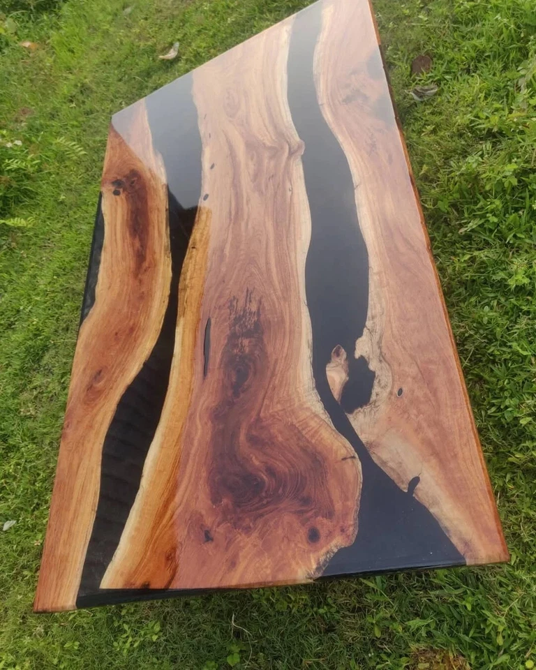 Custom Black Resin River Table Top – Live Edge Acacia – Luxury Furniture - Image 4 of 4