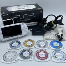 Sony PSP PlayStation Portable White Console 1003 & Games Boxed