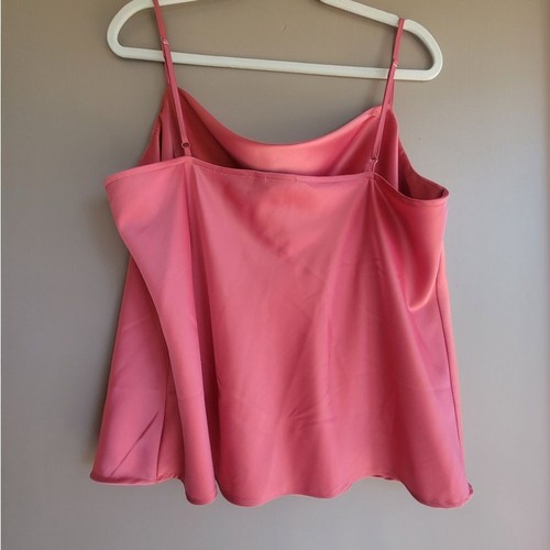 NWT Banana Republic Satin Stretch Cowl Neck Cami Tank Camisole Coral Pink | XL - Picture 2 of 7