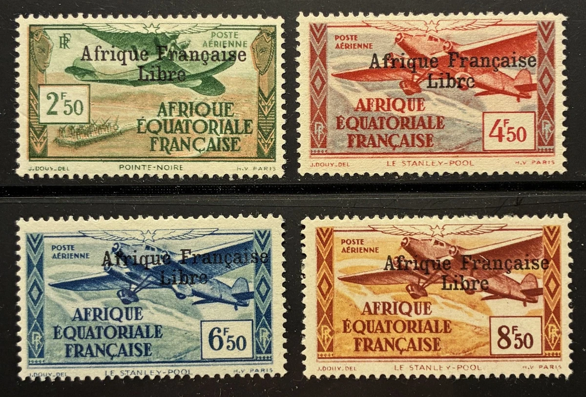 French Equatorial Africa C10, C12-C14 Mint H from Palo Album Pages - 1940-41