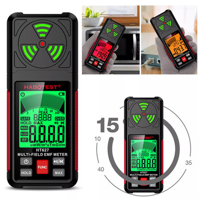 EMF Meter, 3-in-1 Electromagnetic Field Radiation Detector for EF RF MF