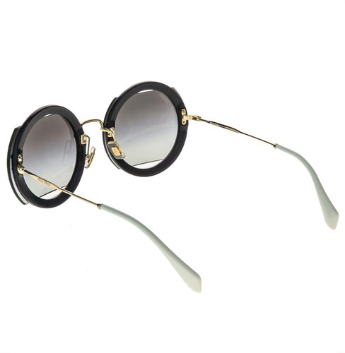 MIU MIU 06S REVEAL GLITTER Black Gold Crystal Pave Round Cut Sunglasses MU06SS - Picture 9 of 12