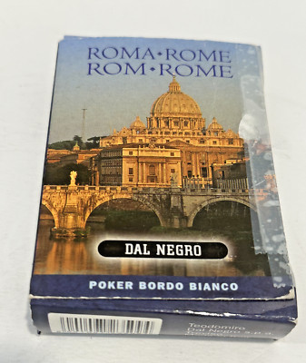 DAL NEGRO ROME POKER PLAYING CARDS BORDO BIANCO