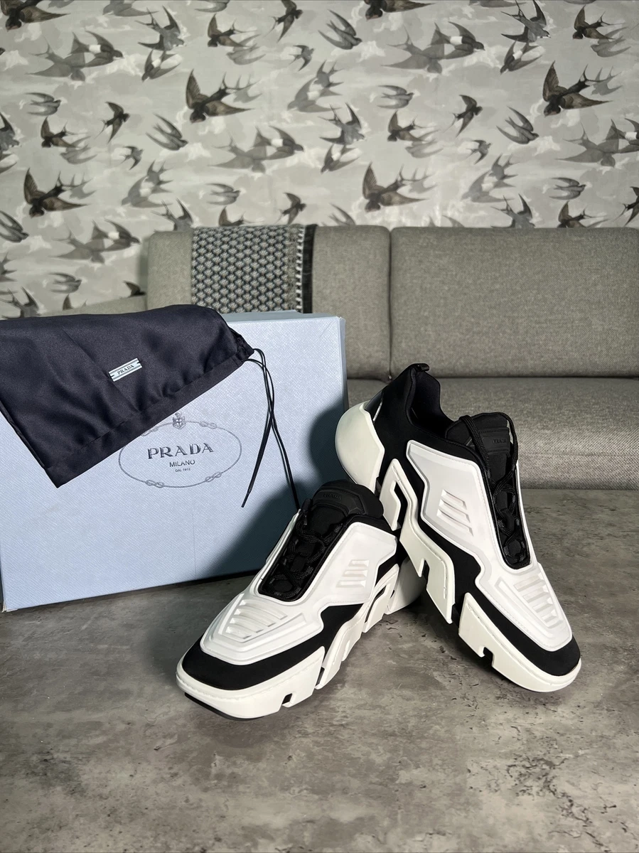 Prada Trainers Ladies Prada Segment Runners UK7 EU40 Black Prada Tech Shoes WOW