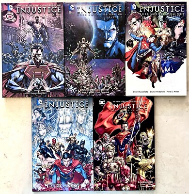 5 INJUSTICE HC BOOKS: Year 2 #1 & #2; Year 3 #3; Year 4 #1; Year 5 #3! Superman!