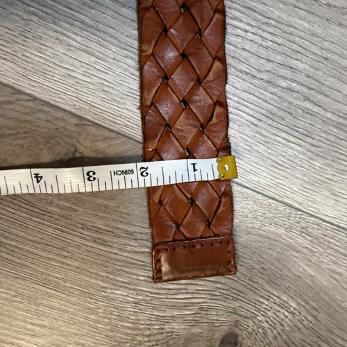 American Eagle Braided Leather Belt Sz L Boho Brown Wide VTG Western Cowgirl - Picture 11 of 11