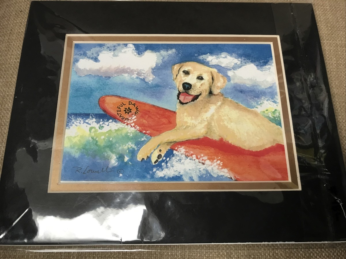 Rebecca Lowell Maui Hawaii Unframed matte watercolor Print Surfing