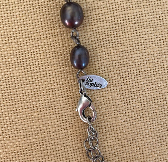 Lia Sofia Abalone shell Necklace w/ beautiful blu… - image 6