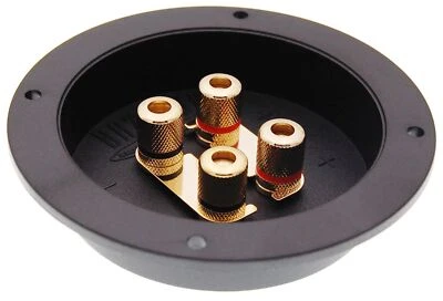 BLANKO Terminal de altavoz redondo bi-wire Ø aprox. 110 mm, enchufe / tornillo, conexión de cajas