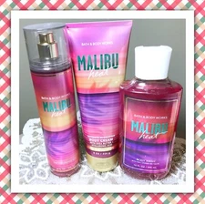 Bath & Body Works MALIBU HEAT Shower Gel Body Cream Fragrance Mist Lot of 3