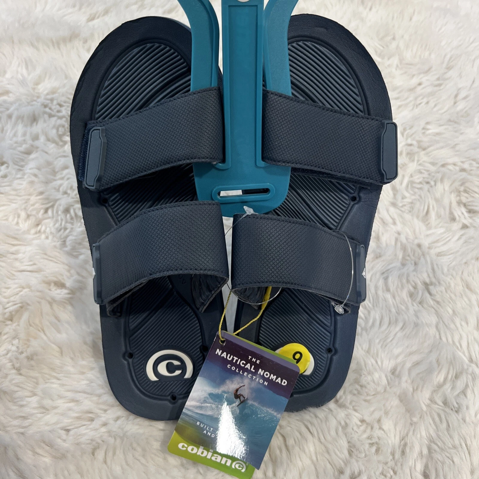 Cobian Sz 9 Blue Odyssey mens Nautical Normand Collection Sandals Beach $49 NWT
