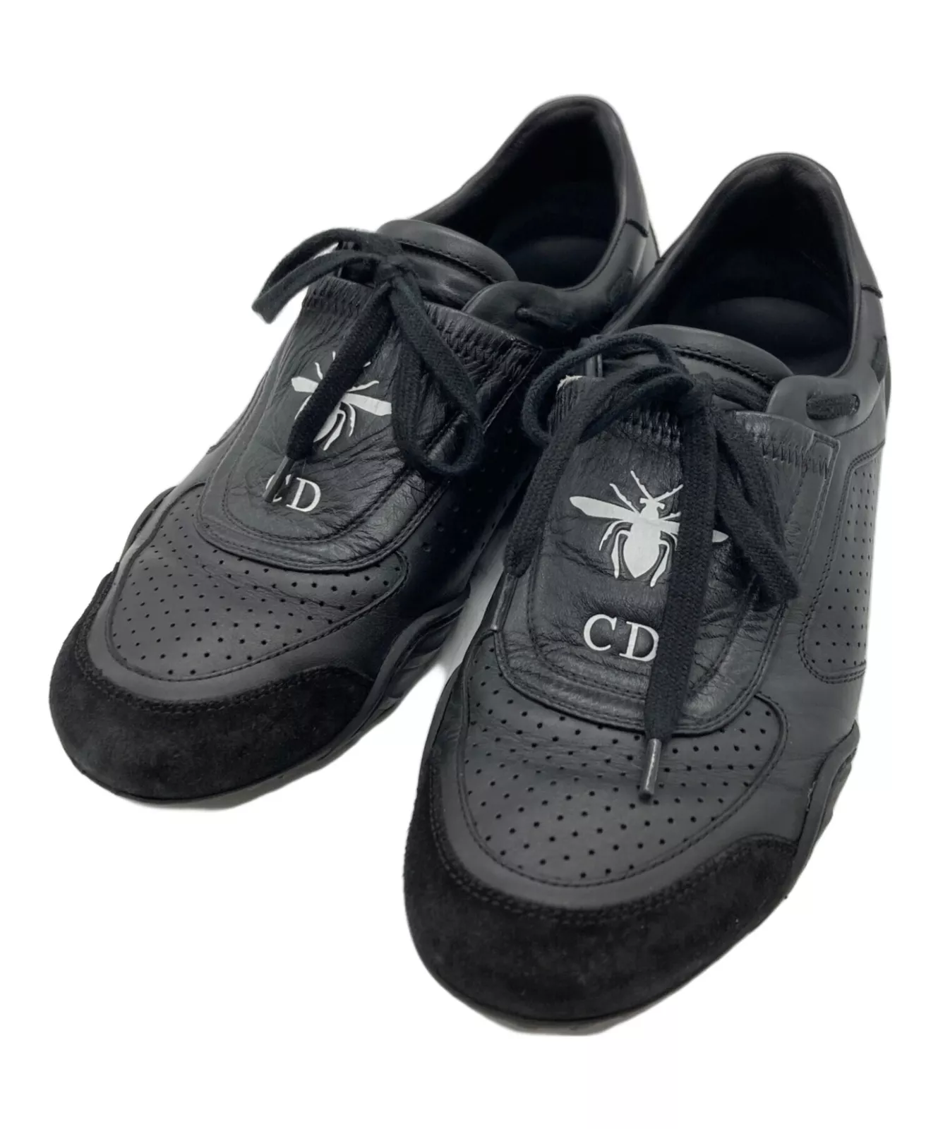 Chaussures Baskets Dior D BEE pointure 37,5 Femme Chaussures plates en cuir noir