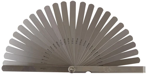 184-303S, Thickness Gage / Feeler Gage, 0.05Mm to 1Mm, 28 Leaves, Straight, 150M