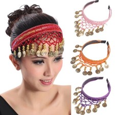 2026 Bauchtanz Haarschmuck Haarband Tribal Sequin Haarreif mit Goldene M&uuml;nzen