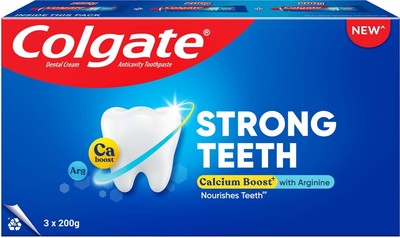 Colgate Strong Teeth Toothpaste 21.16 oz (3 Pack) | Strengthen & Protect