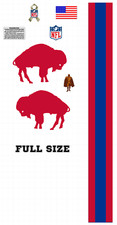 BUFFALO BILLS FULL SIZE FOOTBALL HELMET DECALS WITH STRIPE 8 mil throwback