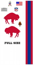 BUFFALO BILLS FULL SIZE FOOTBALL HELMET DECALS WITH STRIPE 8 mil throwback