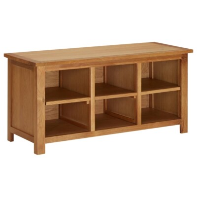 vidaXL Shoe Rack 35.4''x14.6''x17.7'' Solid Oak Wood