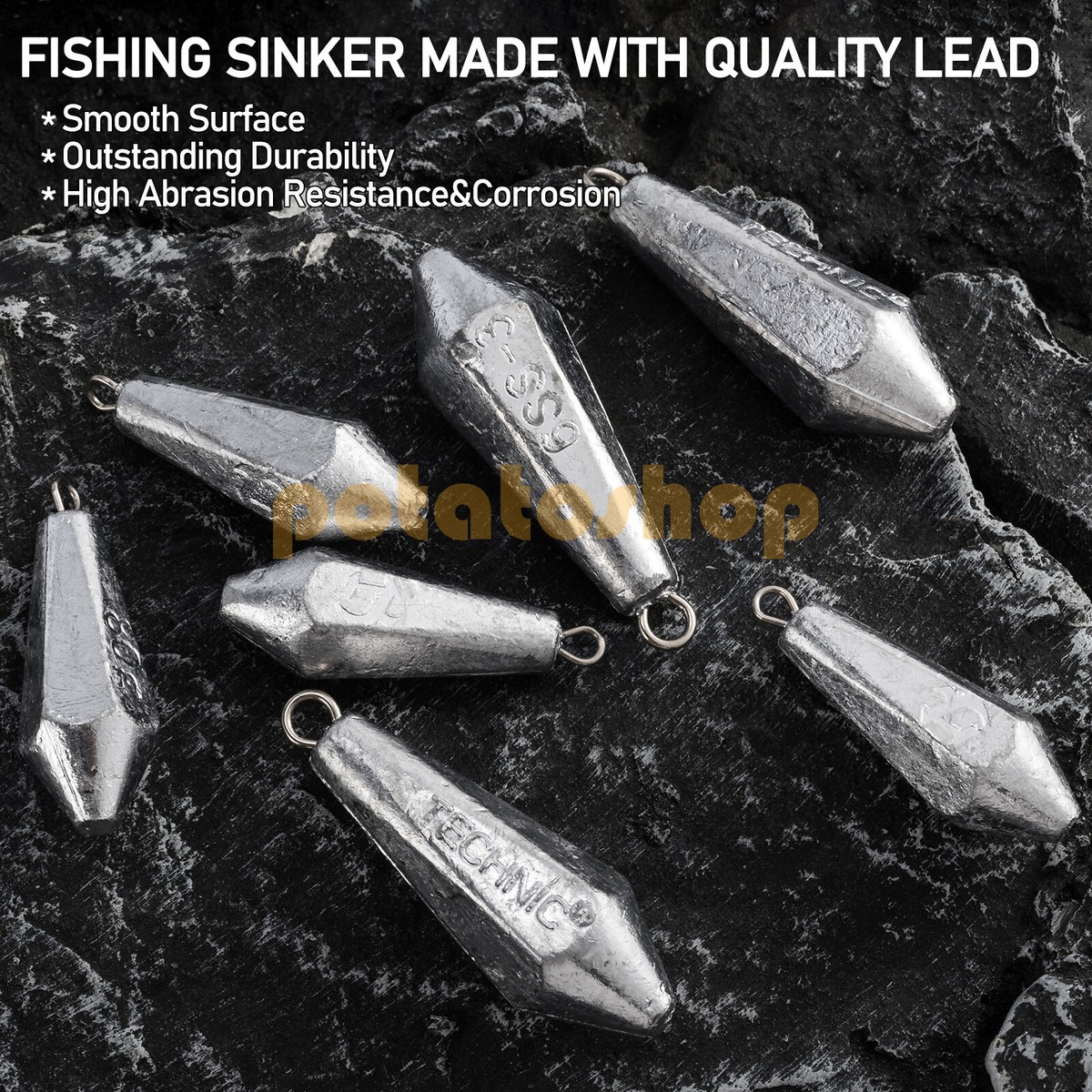 Sinker Rig 100pcs/box Bell Fishing Weights Sinkers Drop Shaped