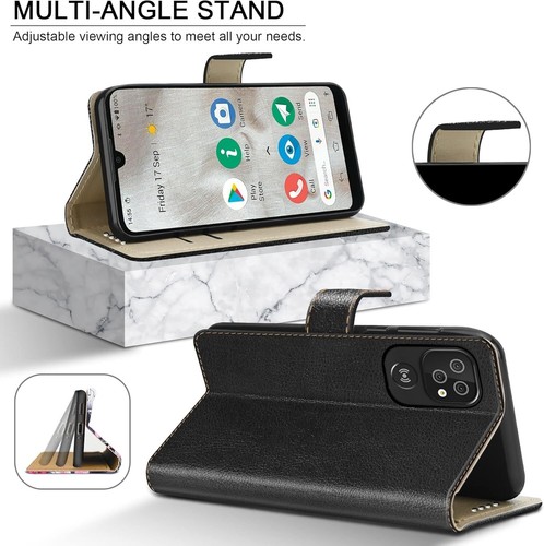 For Doro 8100 Leather Phone Case, Magnetic Closure Full Protection Book Folio De - Picture 3 of 6
