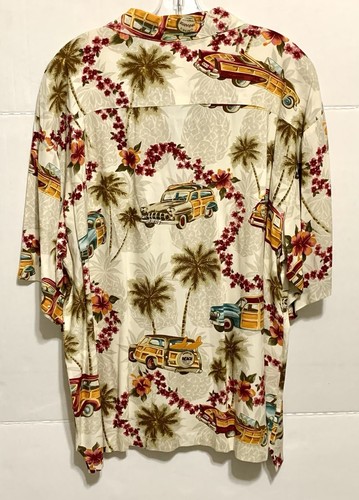 Point Zero Hawaiian Shirt Men's Size L Woody Surfing Beach Wagon Aloha - Picture 6 of 11