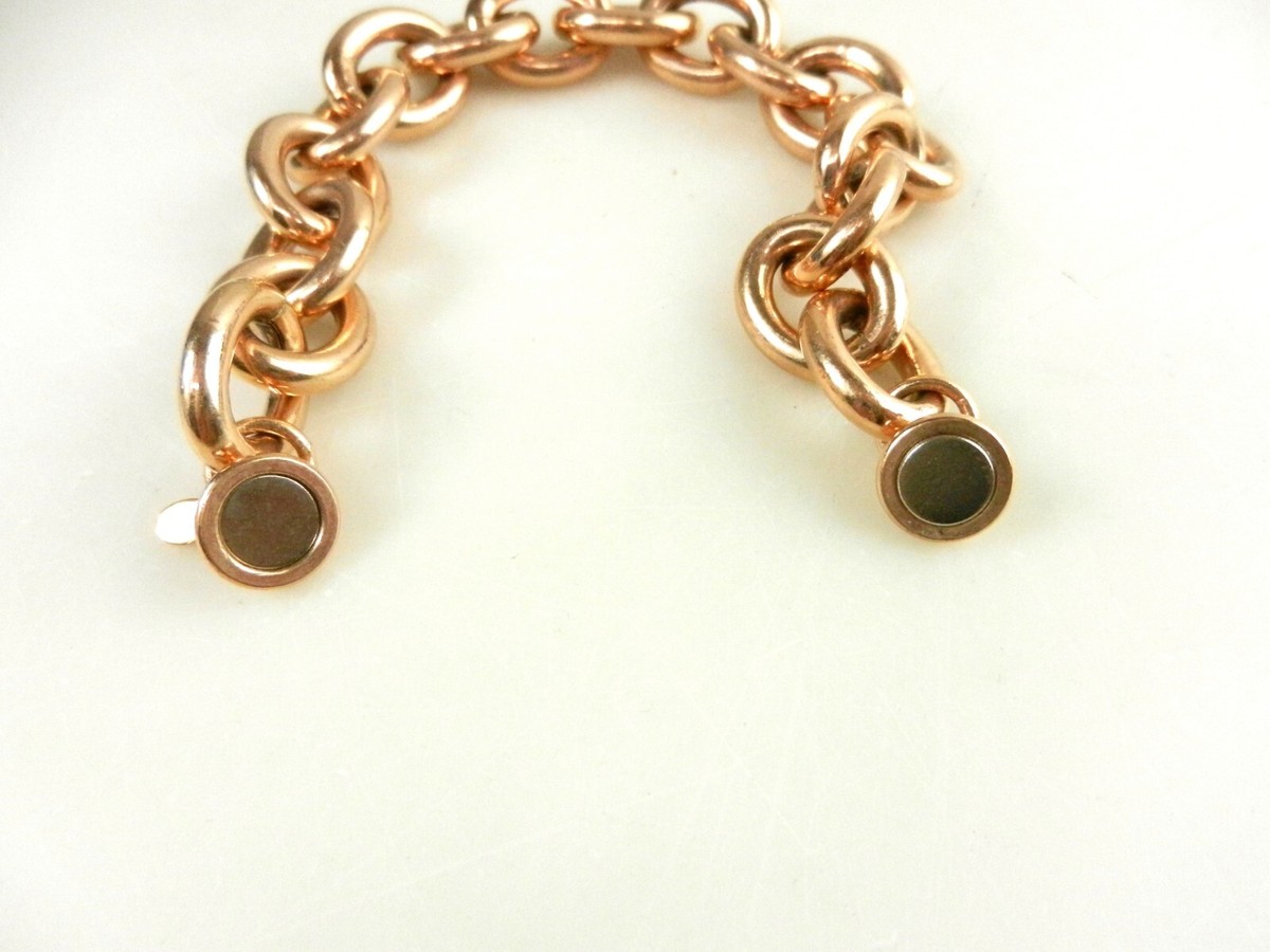 Italy Bronze Milor Bracelet Chunky Chain Link Magnetic Clasp 8