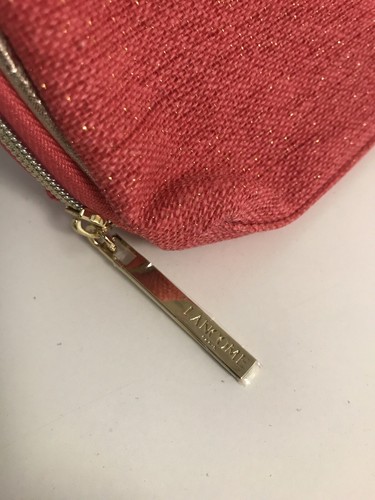 Lancome Makeup Cosmetic Bag Pouch w/ Zipper Pink & Gold Sparkle - NEW - Picture 3 of 5