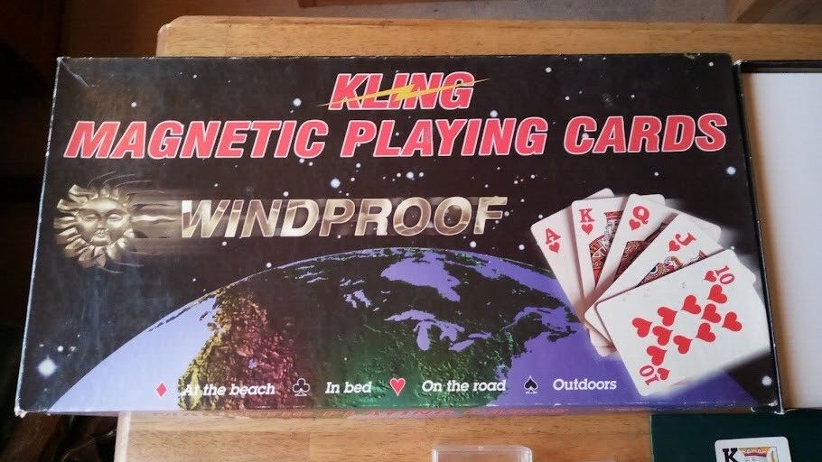 Vintage Kling Windproof Steel Playing Cards and Board Complete